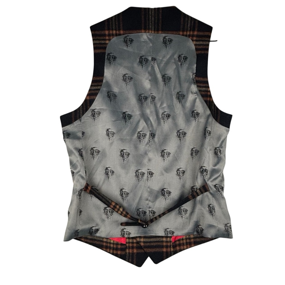 Twisted Tailor Vest Mens 38r Mclaren Waistcoat Navy Mustard Wool Blend View 2